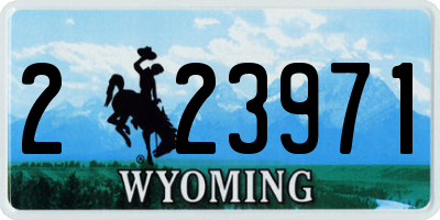 WY license plate 223971