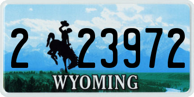 WY license plate 223972
