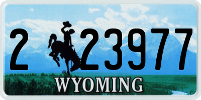 WY license plate 223977
