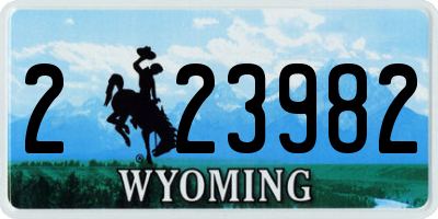 WY license plate 223982