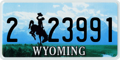 WY license plate 223991