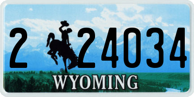 WY license plate 224034