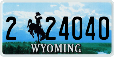 WY license plate 224040