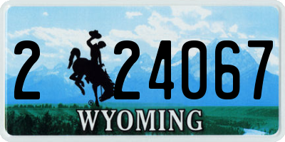 WY license plate 224067
