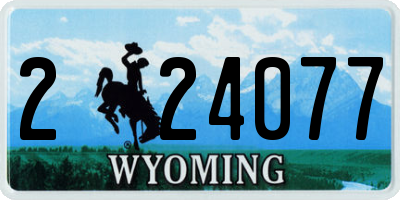WY license plate 224077