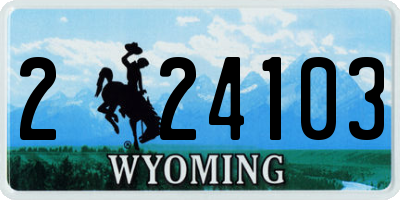 WY license plate 224103