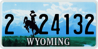 WY license plate 224132