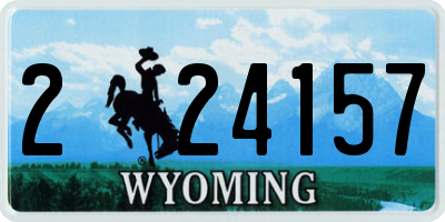 WY license plate 224157