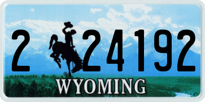 WY license plate 224192