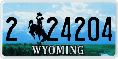 WY license plate 224204