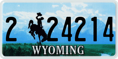 WY license plate 224214