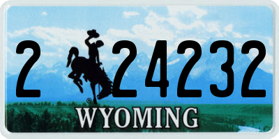 WY license plate 224232