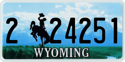 WY license plate 224251