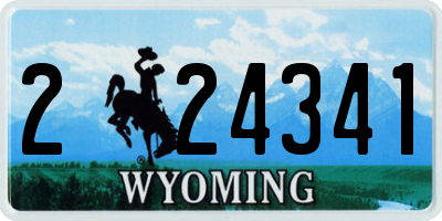 WY license plate 224341
