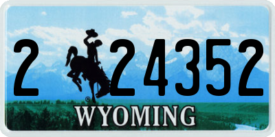 WY license plate 224352