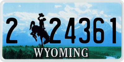 WY license plate 224361