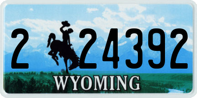 WY license plate 224392