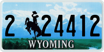 WY license plate 224412