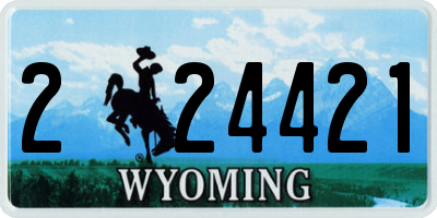 WY license plate 224421