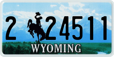 WY license plate 224511