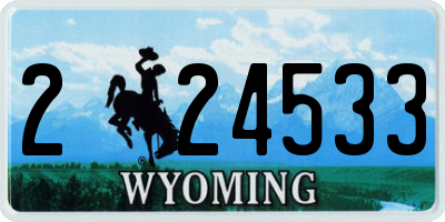 WY license plate 224533