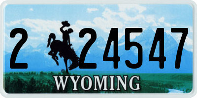 WY license plate 224547