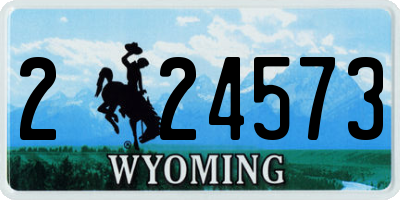 WY license plate 224573