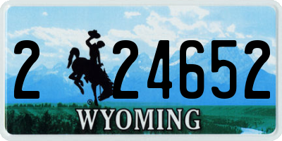 WY license plate 224652