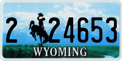 WY license plate 224653