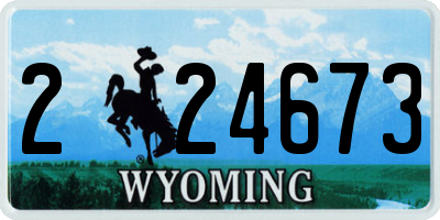 WY license plate 224673