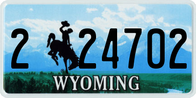 WY license plate 224702
