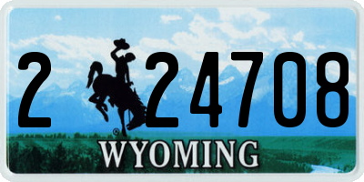 WY license plate 224708