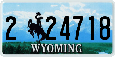 WY license plate 224718