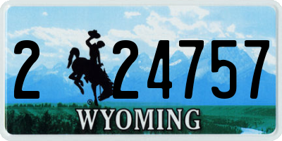 WY license plate 224757