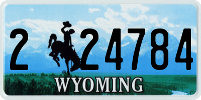 WY license plate 224784