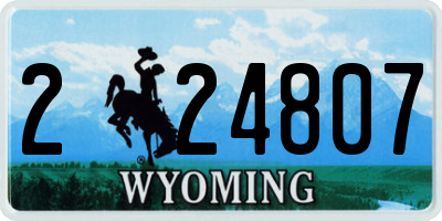 WY license plate 224807