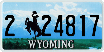 WY license plate 224817