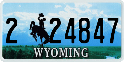 WY license plate 224847