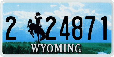 WY license plate 224871
