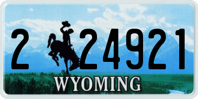 WY license plate 224921