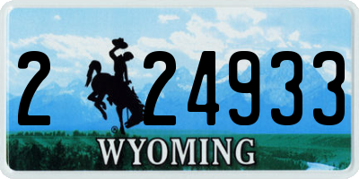 WY license plate 224933