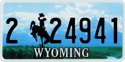 WY license plate 224941