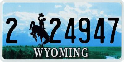 WY license plate 224947