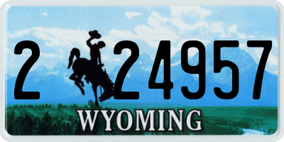 WY license plate 224957