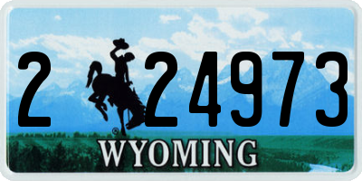 WY license plate 224973