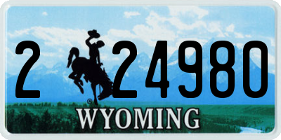 WY license plate 224980