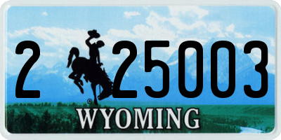 WY license plate 225003