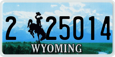 WY license plate 225014