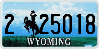 WY license plate 225018