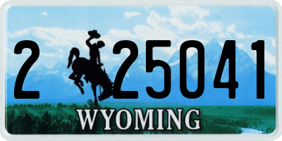 WY license plate 225041